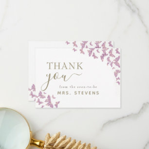 Boho Chic Lila Butterfly Brautparty Vielen Dank Dankeskarte
