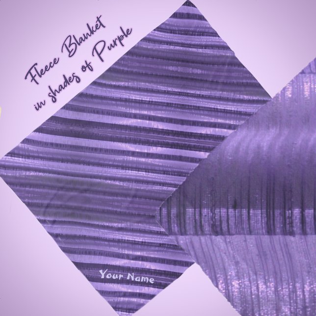 Boho Chic Lila Diagonal Shimmery Stripes Fleecedecke (Von Creator hochgeladen)