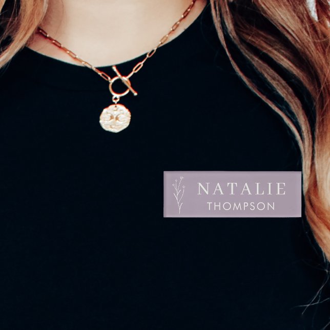 Boho Chic Lilac Lavender Blume Mitarbeiterveransta Namenschild (Von Creator hochgeladen)