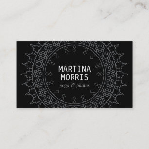 Boho Chic Mandala Black/Gray Visitenkarte