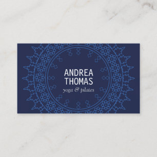 Boho Chic Mandala Blue/Blue Visitenkarte