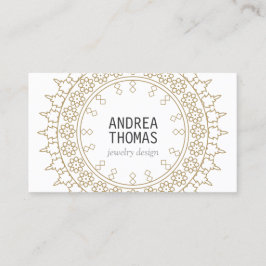 Boho Chic Mandala Imitats Gold/Weiß Visitenkarte