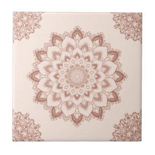 Boho Chic Mandala Modern Accent Neutral Fliese