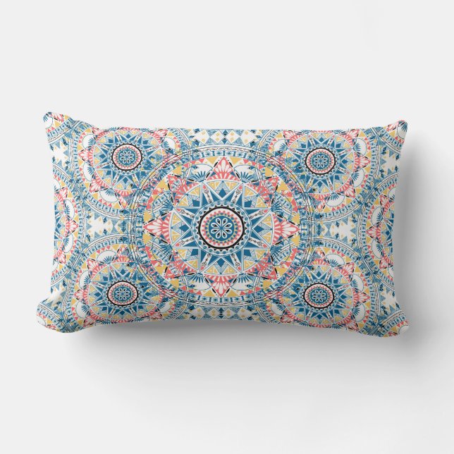 Boho Chic Mandala Muster Akzent Lendenkissen (Vorderseite)