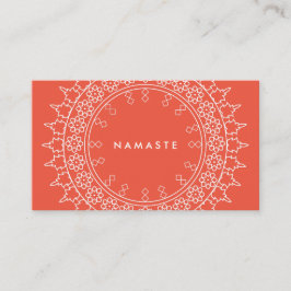 Boho Chic Mandala Namaste Yoga Coral Visitenkarte
