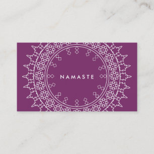 Boho Chic Mandala Namaste Yoga Lila Visitenkarte