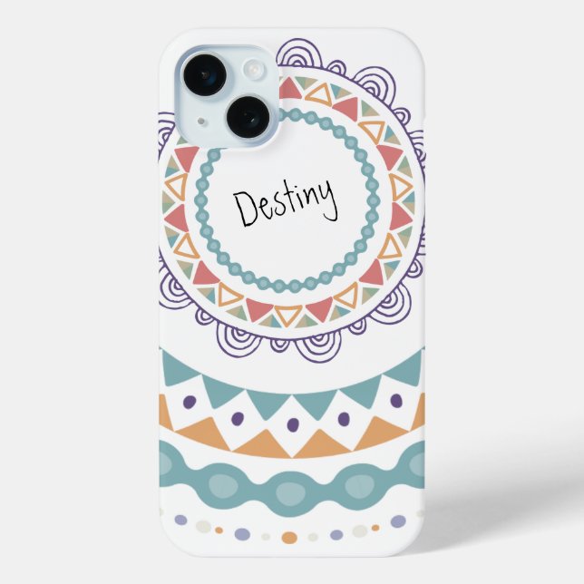 Boho chic mandala name Case-Mate iPhone hülle (Rückseite)