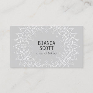 Boho Chic Mandala on Light Gray Visitenkarte