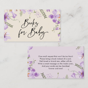Boho Chic Mauve Garden Books for Baby Insert Card Visitenkarte