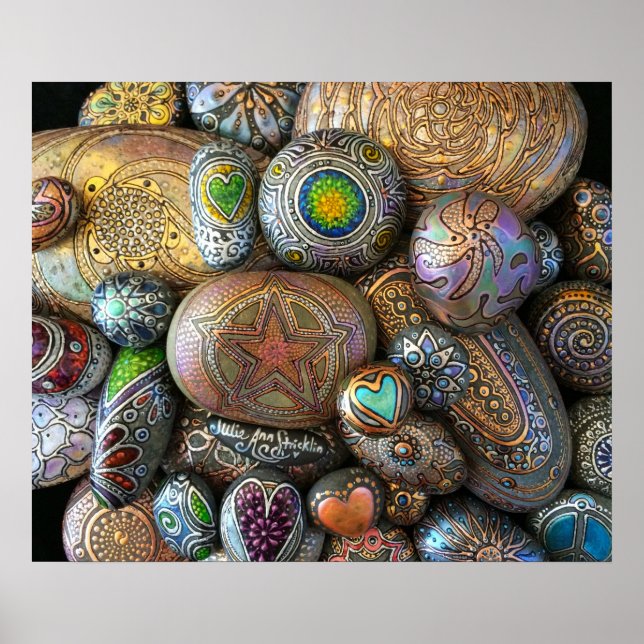 Boho - Chic Meditation Rocks von Julie Ann Strickl Poster (Vorne)