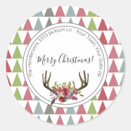 Boho Chic Merry Christmas Umschlag Aufkleber