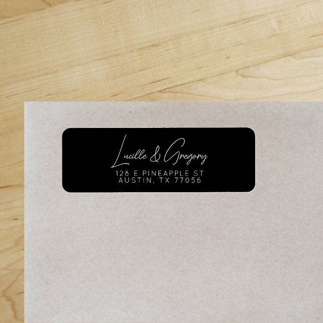 Boho Chic Minimal Black Return Address Label (Von Creator hochgeladen)