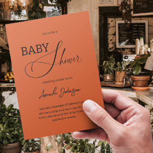 Boho Chic Minimal Terracotta Burnt Orange Rustikal Einladung