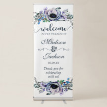 Boho Chic Mint & Navy Floral Wedding Willkommen