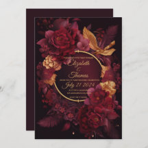 Boho Chic mit Burgundy und Gold Thema.