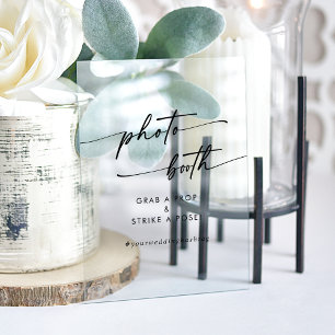Boho Chic Modern Clear Acrylic Wedding Foto Booth Acrylschild