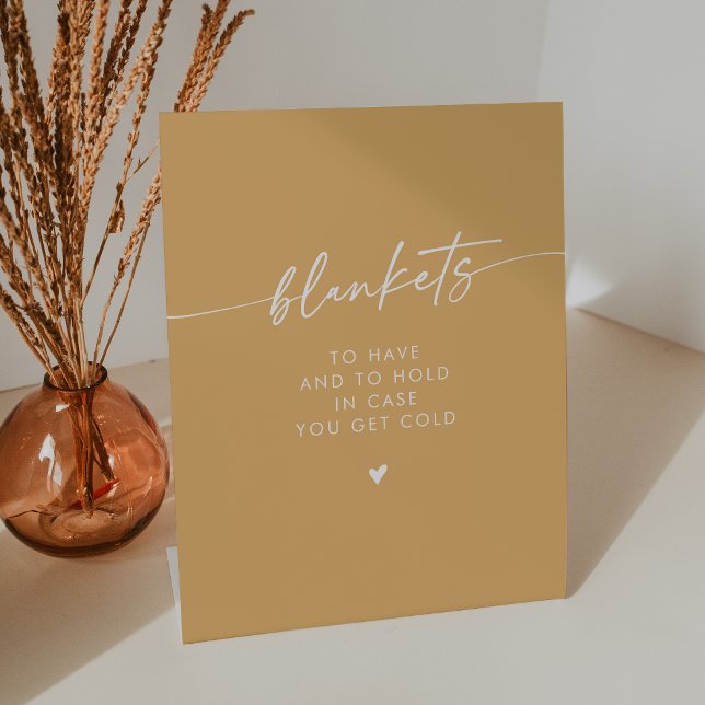 Boho Chic Modern Yellow Marigold Blanket Hochzeit Sockelschild (Von Creator hochgeladen)