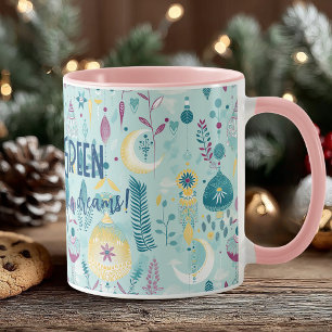 Boho-chic-Monde und Laternen in Türkis und Gold Tasse