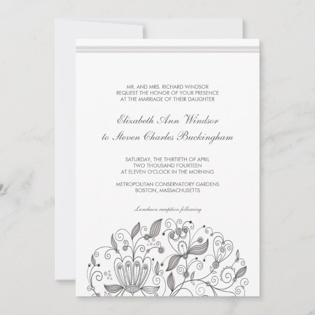 BOHO Chic Monochromatic Taupe Garden Hochzeit Einladung (Vorderseite)