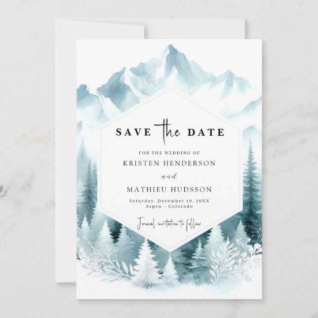 Boho Chic Mountain Wedding Save The Date (Vorderseite)