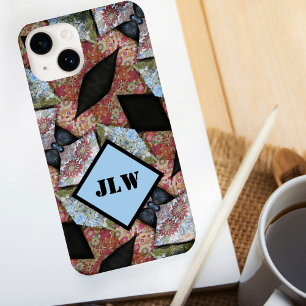 Boho Chic Multi Color Patchwork mit Initials Case-Mate iPhone 14 Hülle