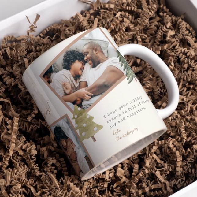 Boho Chic Multi Foto Weihnachtsbaum Kaffeetasse (Von Creator hochgeladen)