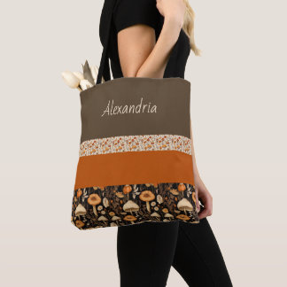 Boho-Chic Mushroom Muster Tote Bag