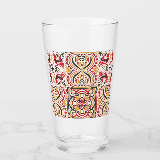 Boho-Chic-Muster im russischen Stil Glas (Vorderseite)