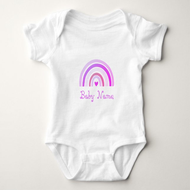 Boho Chic Name Lila Rainbow Baby Strampler (Vorderseite)