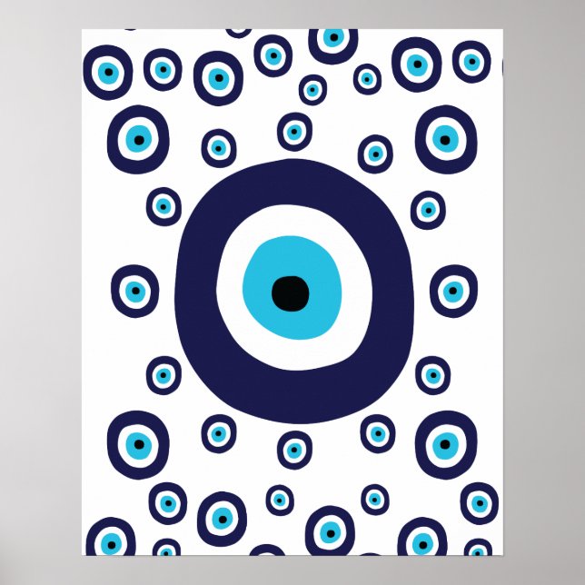 Boho Chic Nazar Evil Eye Lucky Charm Symbol Poster (Vorne)