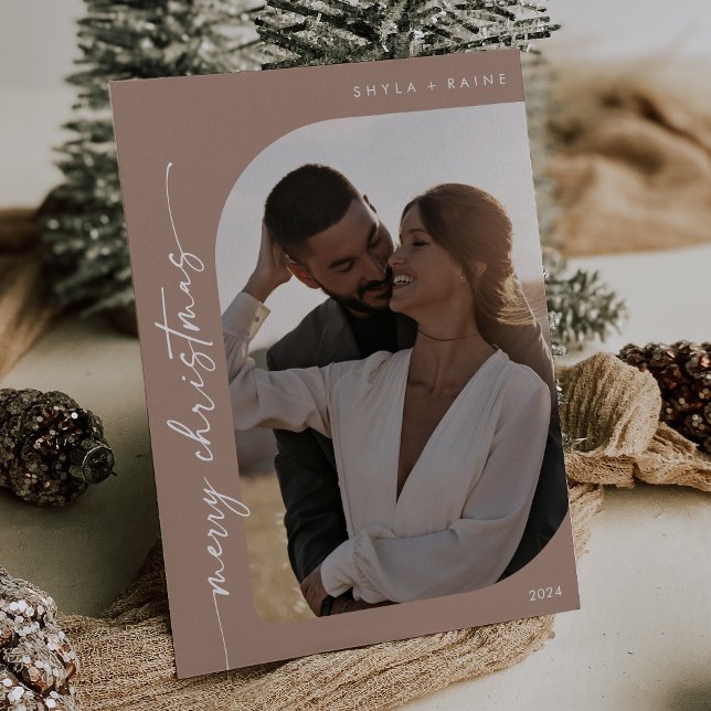 Boho Chic Neutral Foto Simple Frohe Weihnachten (Von Creator hochgeladen)