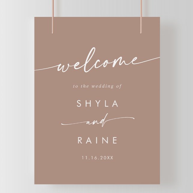 Boho Chic Neutral Taupe DIY Wedding Begrüßungszeic Poster (Von Creator hochgeladen)