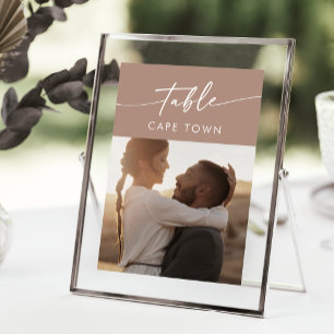 Boho Chic Neutral Taupe Foto Tischnummern