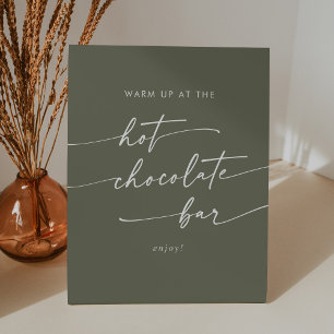 Boho Chic Olive Green Hot Chocolate Bar Sockelschild