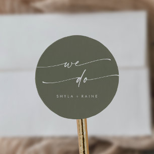 Boho Chic Olive Green Wir machen Umschlag Aufklebe Runder Aufkleber