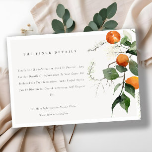 Boho Chic Orange Blossom Details zur botanischen H Begleitkarte