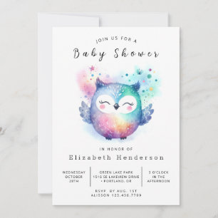 Boho Chic Owl Baby Dusche Einladung