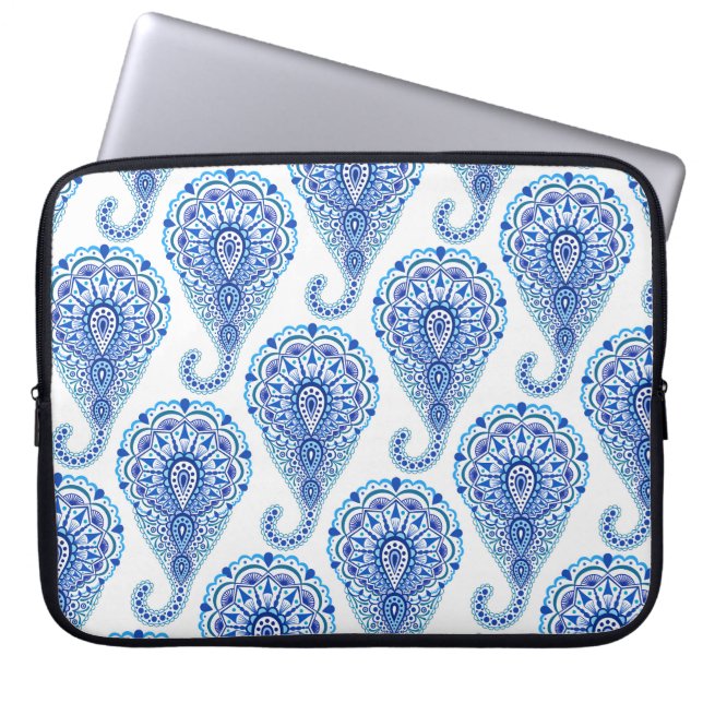 Boho Chic Paisley Seamless Oriental Laptopschutzhülle (Vorderseite)
