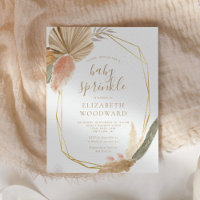 Boho Chic Pampas Grass Baby Sprinkle Einladung