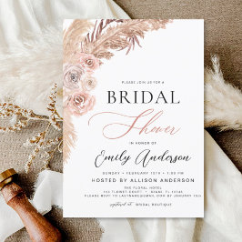 Boho Chic Pampas Grass Brautparty Einladung