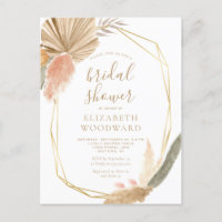 Boho Chic Pampas Grass Bridal Dusche Einladung