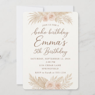 Boho Chic/Pampas Grass Einladung