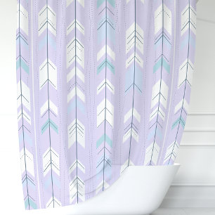 Boho Chic Pastel Lila Arrow Duschvorhang