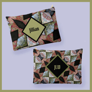 Boho Chic Patchwork Multi-Color-Black-Akzente Zubehörtasche