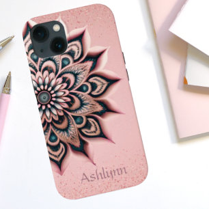 Boho Chic Personalisiert Floral Mandala Rose Gold Case-Mate iPhone Hülle
