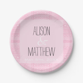Boho-chic Personalisiert Pink Wedding Paper Teller