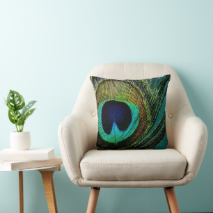 Boho Chic Pfauenfeder Fotografie Modern Kissen