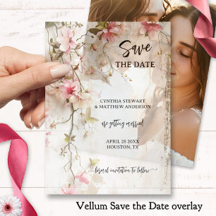 Boho Chic Pink Floral Save the Date