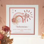 Boho Chic Pink Sun | Bohemische Definition von Reg Poster<br><div class="desc">Boho chic Regenbogen und Sonne mit Sternen und Blumenstrauß mit einer rosa Blume und getrockneten Palmgrasen mit der Definition des Begriffs "bohemian" zusammen mit seiner Aussprache. Composite Design von Holiday Hearts Designs.</div>