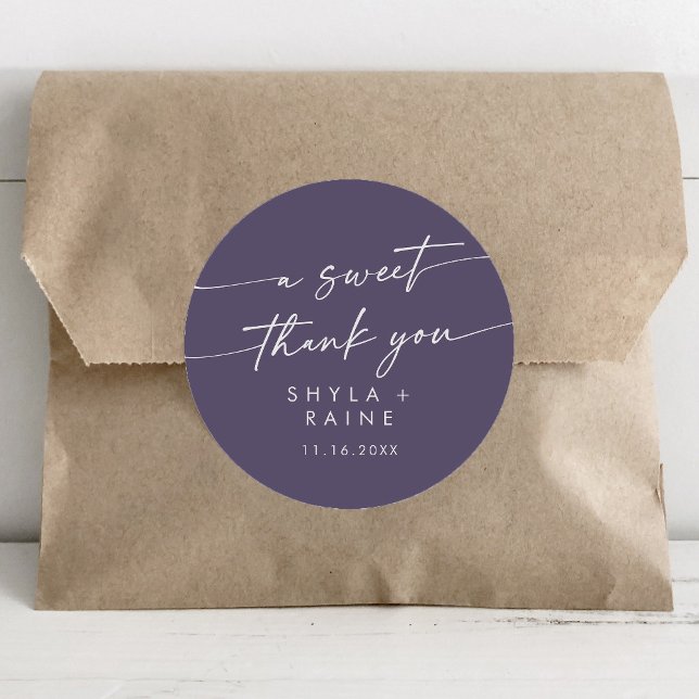 Boho Chic Plum Lila A Sweet Vielen Dank für Ihre U Runder Aufkleber (Von Creator hochgeladen)